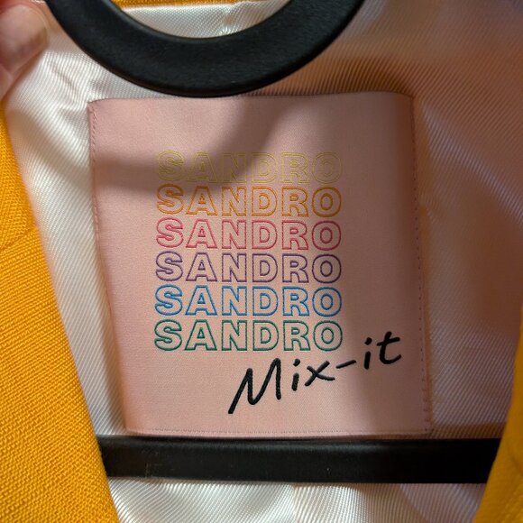 SANDRO Paris Bright Orange Blazer Size 36 Small - Picture 5 of 5